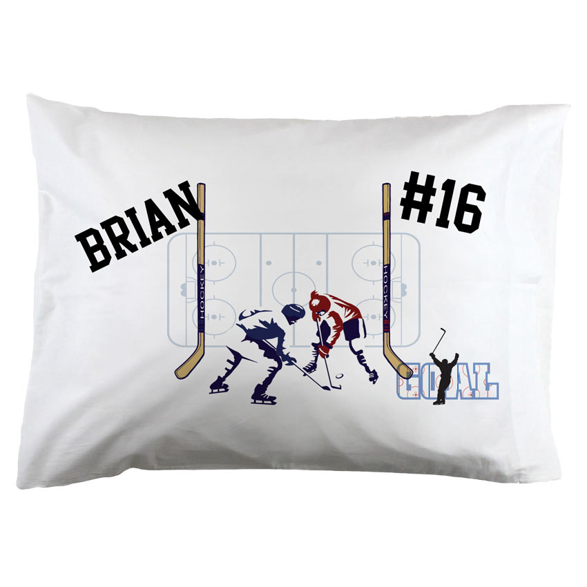 Personalized Hockey Players Pillowcases with their Name and Number – The  Photo Gift