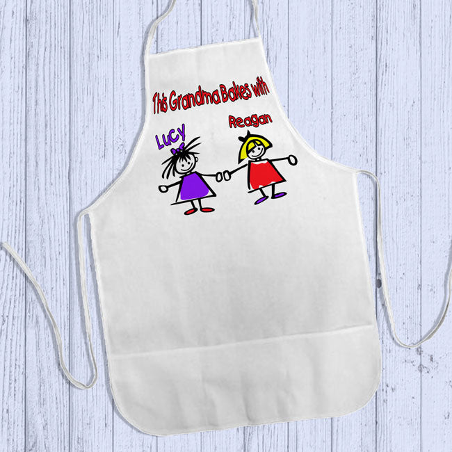 Grandma and grandchild matching aprons, nana apron, pie baking