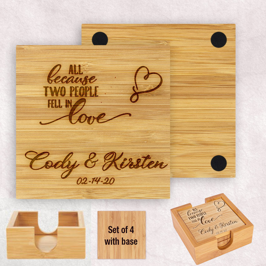 Custom Coasters Wood Coasters Personalized Coaster Set Wooden Coasters  Drink Coasters Wedding Gift Engagement Gift Bridal Shower Home Decor 