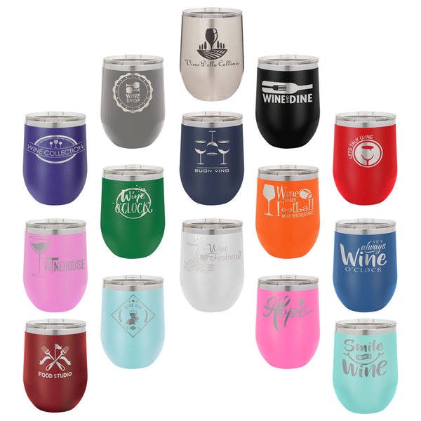 Christmas Personalized Wine Tumbler With Lid, Custom Engraved